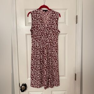 Banana Republic | Red and White Floral Wrap Dress | Size M